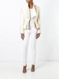 pleated detail paisley jacket