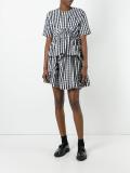ruffled detail striped T-shirt