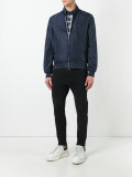 striped trim lightweight jacket