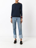 lurex ruffle trim jumper