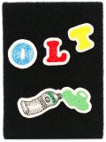 'book case' motif clutch