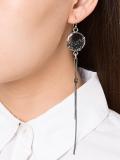 gathered stone drop earrings