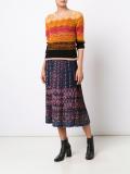 pleated floral print skirt