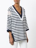striped V-neck jumper