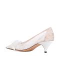floral lace kitten heel pumps