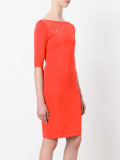 boat neck fitted dress