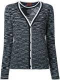 blurry stripes buttoned cardigan