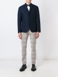 plaid straight leg trousers