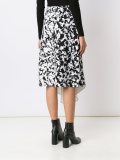 asymmetric vine print skirt