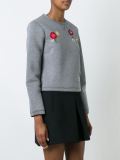 embroidered flower sweatshirt