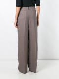 pleated straight leg trousers