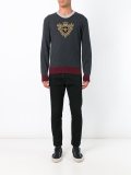 embroidered crown & bee jumper
