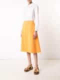 mid-length A-line skirt
