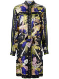 palm trees print shirt dress