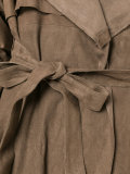 cropped sleeve belt coat