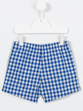 checked swim shorts
