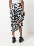 draped printed skirt 