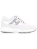 studded logo lace up trainers 