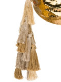 tassel detail metallic clutch