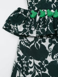 tassel trim printed dress