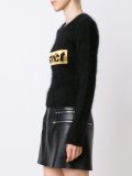 strict embroidered shrunken jumper