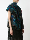 high neck striped top