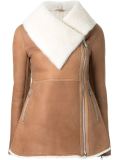 shearling peplum jacket