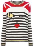 cat intarsia striped jumper