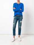 lace-up round neck jumper