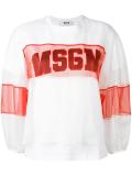 sheer panel logo T-shirt 