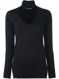 V-neck high neck pullover