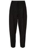 pinstripe pleated trousers