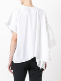 asymmetric ribbon sleeve top 