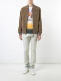 perforated leather bomber