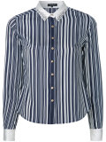 embellished collar striped shirt