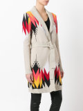 geometric intarsia cardi-coat