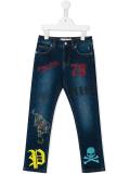 printed jeans