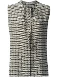 sleeveless wavy print blouse