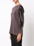 sequinned sleeve jumper