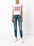 shredded trim cropped jeans 