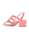 floral applique T-bar sandals