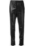 leather straight leg trousers