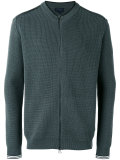 zip-up knitted sweater