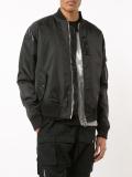 leather detailing bomber jacket