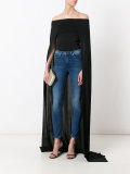 off-shoulder cape bodysuit