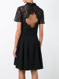 lace sleeve flared dress