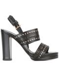 punch detail buckled sandals