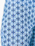 fitted patterned flare trousers