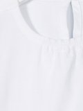 check and pleat detail T-shirt