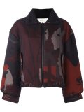 abstract pattern zipped jacket